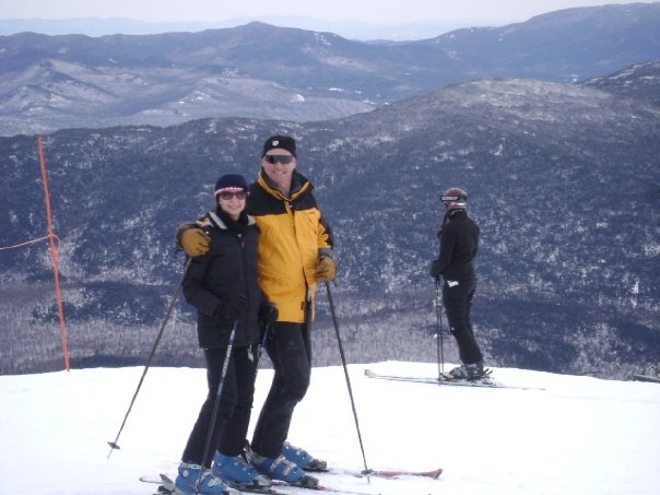 Bill & Laura skiing